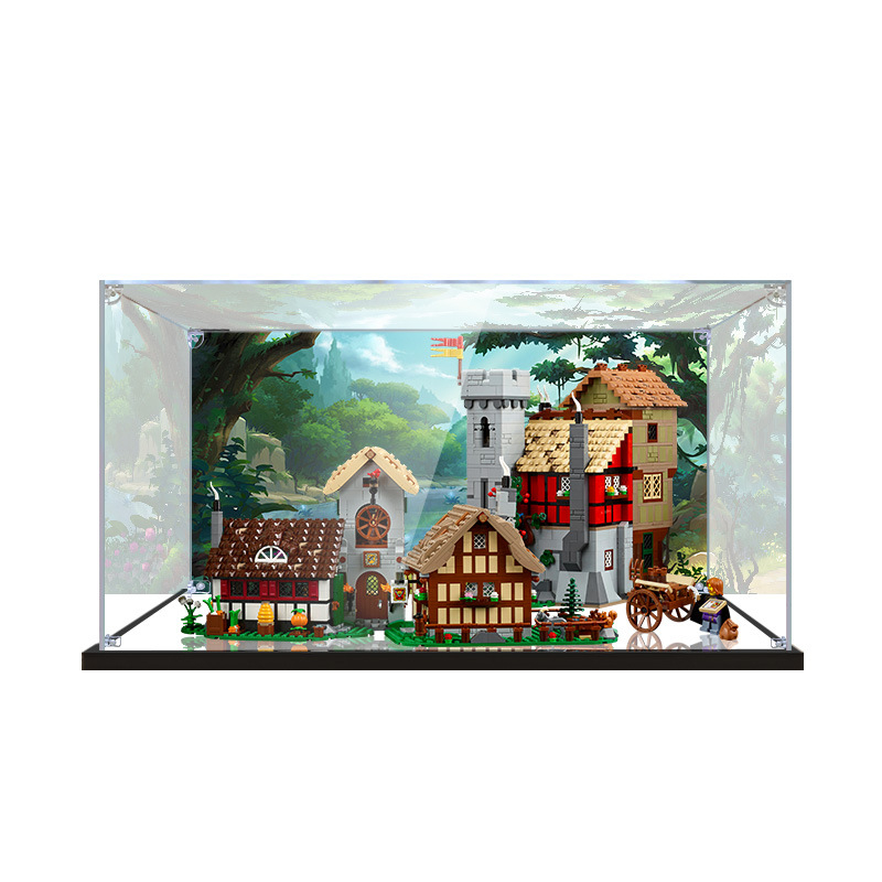 Ακρυλική θήκη προβολής για LEGO 10332 Μοντέλο Μεσαιωνικής Πλατείας - υψηλή διαφάνεια, προστασία από σκόνη