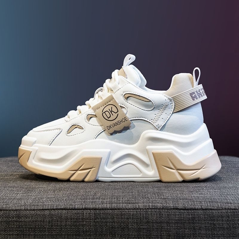Γυναικείες sneakers με φαρδιά σόλα για αύξηση ύψους, χειμερινά 2025 casual αθλητικά παπούτσια με επένδυση φλίς