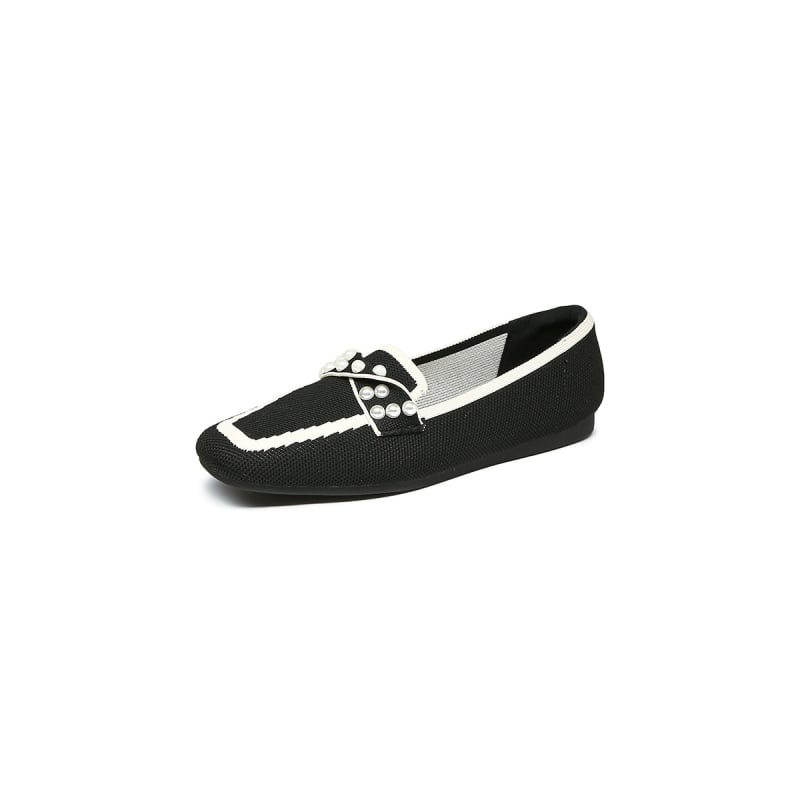 2025 japán-stílusú négyzetes orrú kötött lapos női loafers, vízálló és lélegző, kézzel készített slip-on
