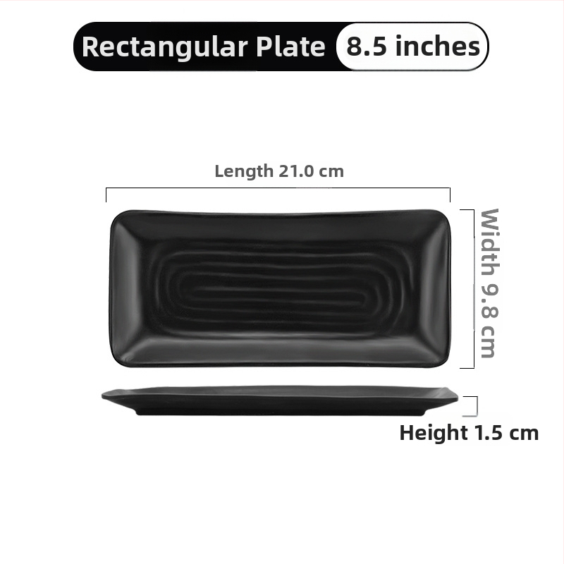 Ματ μαύρο πιάτο από μελαμίνη, κυκλικό 18 cm, για ζεστά φαγητά, μπάρμπεκιου και κρύα πιάτα – κατάλληλο για catering