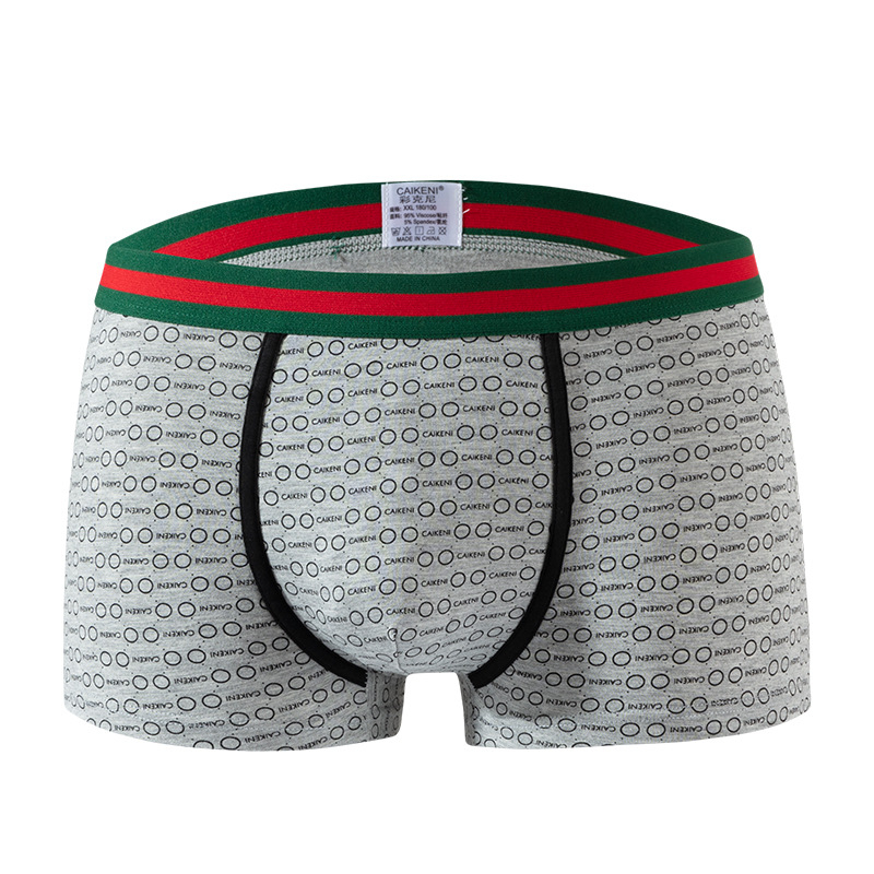 Ανδρικά boxer briefs από μόνταλ, με εκτύπωση, αναπνεύσιμα, φιλικά προς το δέρμα, μοντέρνο σχέδιο, μεσαία μέση, σε κουτί