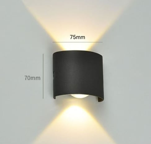 LED λάμπα τοίχου με διπλή κεφαλή, εσωτερική και εξωτερική χρήση, μοντέρνο μινιμαλιστικό στυλ, κατάλληλη για υπνοδωμάτιο, διάδρομο και σκάλες