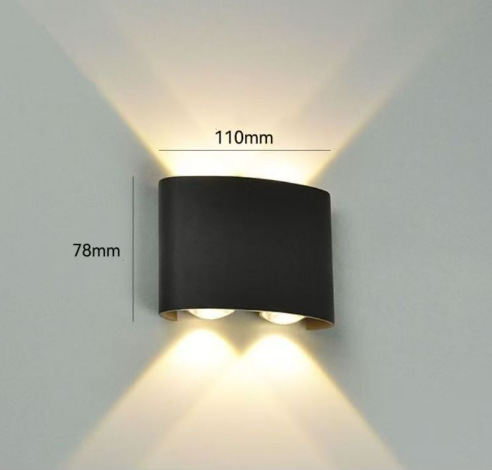 LED λάμπα τοίχου με διπλή κεφαλή, εσωτερική και εξωτερική χρήση, μοντέρνο μινιμαλιστικό στυλ, κατάλληλη για υπνοδωμάτιο, διάδρομο και σκάλες