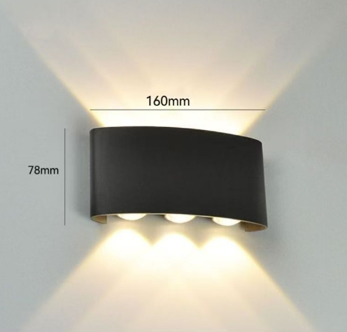 LED λάμπα τοίχου με διπλή κεφαλή, εσωτερική και εξωτερική χρήση, μοντέρνο μινιμαλιστικό στυλ, κατάλληλη για υπνοδωμάτιο, διάδρομο και σκάλες