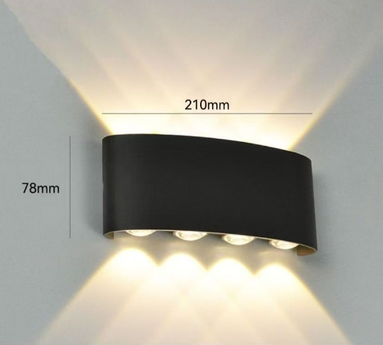 LED λάμπα τοίχου με διπλή κεφαλή, εσωτερική και εξωτερική χρήση, μοντέρνο μινιμαλιστικό στυλ, κατάλληλη για υπνοδωμάτιο, διάδρομο και σκάλες