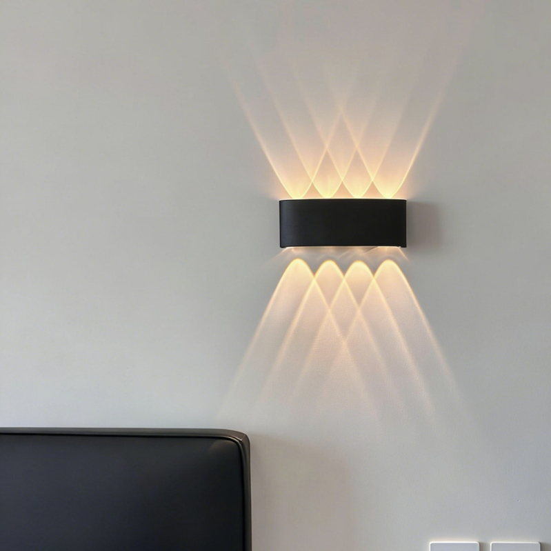LED λάμπα τοίχου με διπλή κεφαλή, εσωτερική και εξωτερική χρήση, μοντέρνο μινιμαλιστικό στυλ, κατάλληλη για υπνοδωμάτιο, διάδρομο και σκάλες