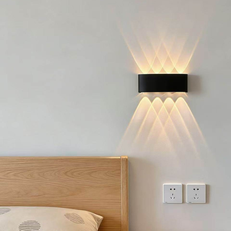 LED λάμπα τοίχου με διπλή κεφαλή, εσωτερική και εξωτερική χρήση, μοντέρνο μινιμαλιστικό στυλ, κατάλληλη για υπνοδωμάτιο, διάδρομο και σκάλες