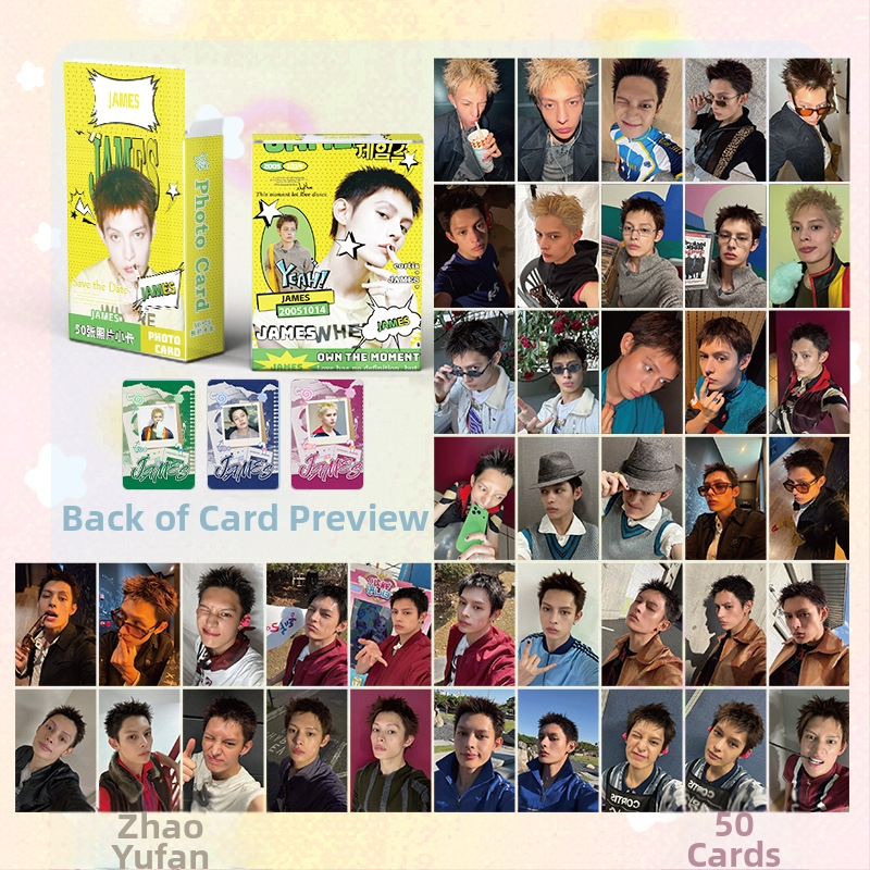 Pohľadnica CORTIS Mini Card – edícia Laser Lomo s kórejskými hviezdami Martinom Zhao Yufanom, Kim Joo-Hoonom a Eom Seong-Hyunom