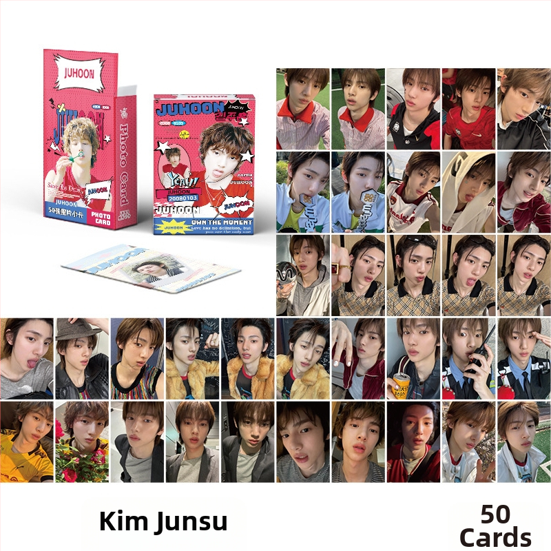 Pohľadnica CORTIS Mini Card – edícia Laser Lomo s kórejskými hviezdami Martinom Zhao Yufanom, Kim Joo-Hoonom a Eom Seong-Hyunom