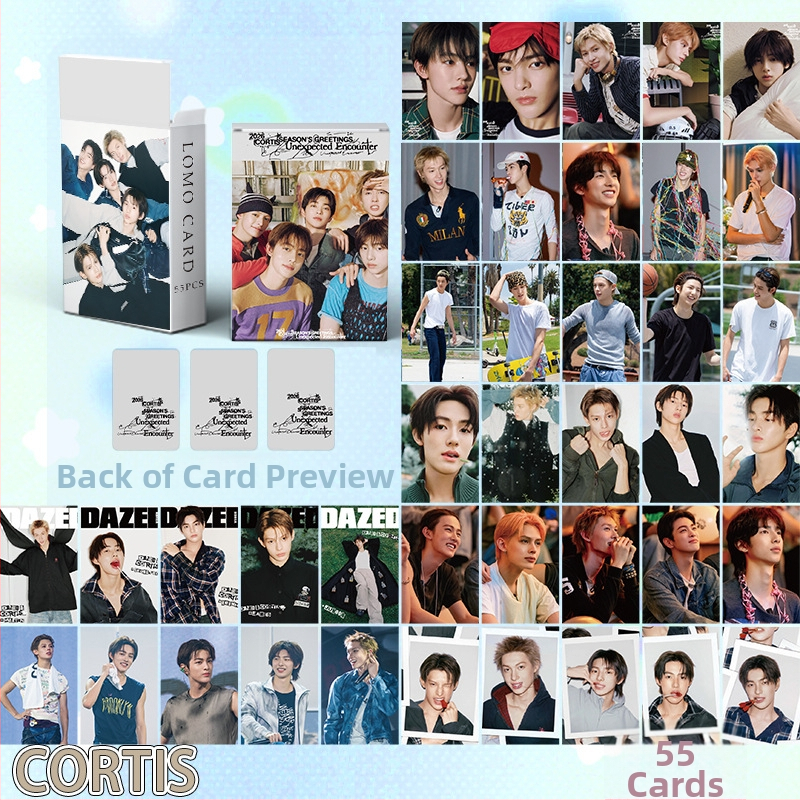 Pohľadnica CORTIS Mini Card – edícia Laser Lomo s kórejskými hviezdami Martinom Zhao Yufanom, Kim Joo-Hoonom a Eom Seong-Hyunom