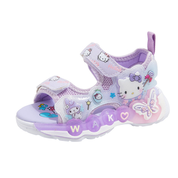 Hello Kitty Κοριτσίστικα αθλητικά σανδάλια με ανοιχτό δάχτυλο και διάτρητο σχέδιο από δίχτυ, φωτιζόμενη μαλακή σόλα, καθημερινά παπούτσια πριγκίπισσας, καλοκαίρι 2026