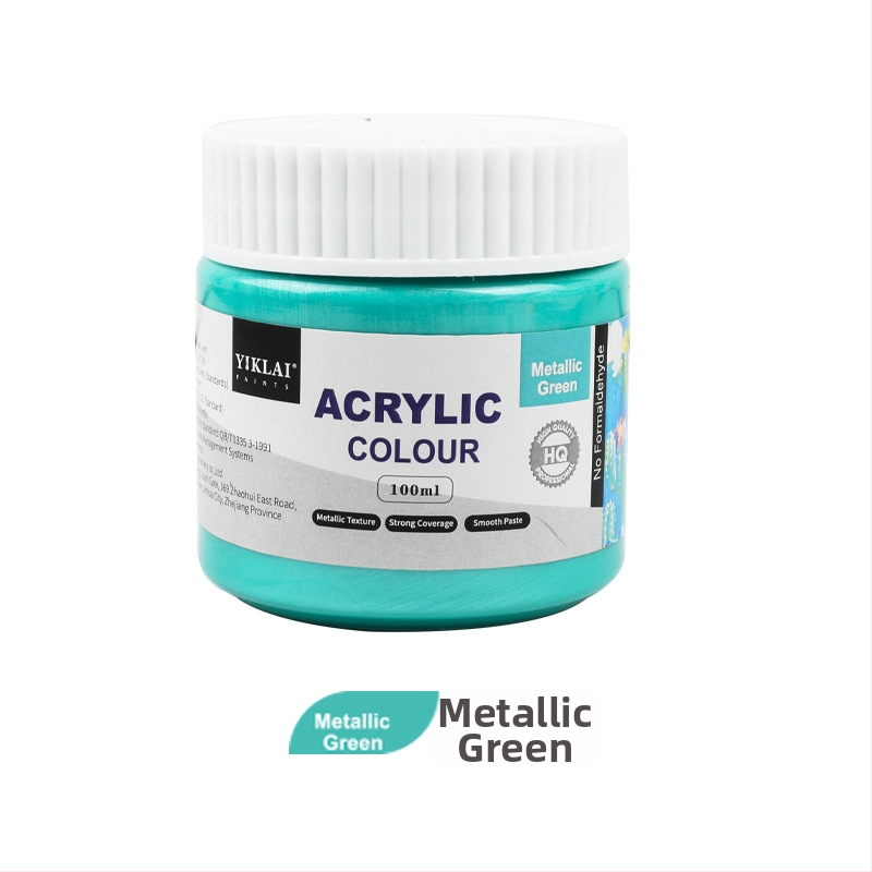 Sada perleťových metalických akrylových farieb, 110 ml nádoby, vodeodolná, zlatá farba, na maľovanie a tlač