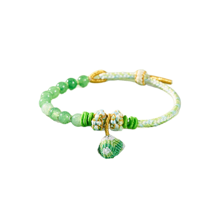 Brățară Festival Dragon Boat, șnur colorat țesut manual, unisex, stil etnic, nod cu floare de piersic, peach blossom knot