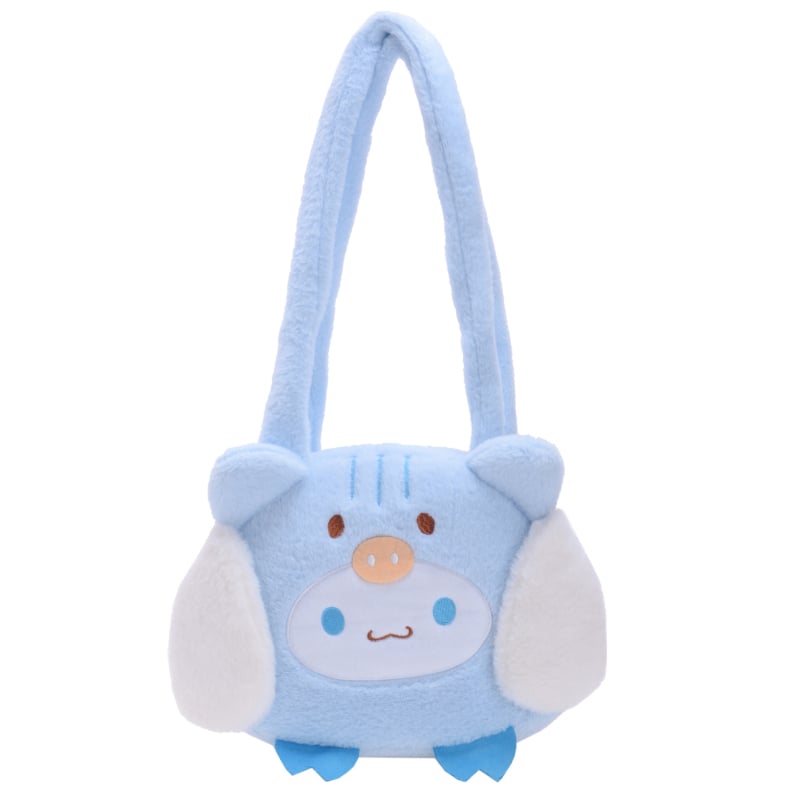 Geantă crossbody pluș cu Kuromi, velur, formă rotundă, drăguță, 2024