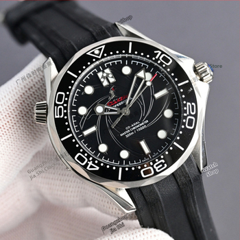 Automatické hodinky Seahorse 007, puzdro z nehrdzavejúcej ocele 316L, keramická luneta, svietiace ručičky, vodotesnosť 30 m, gumený remienok, kalendár, priemer ciferníka 40,5 mm