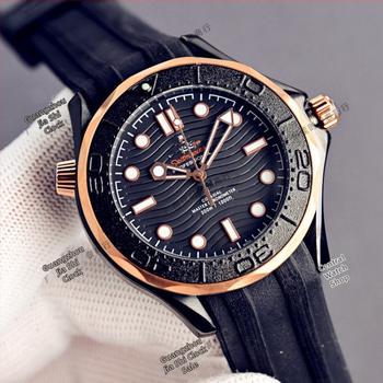 Automatické hodinky Seahorse 007, puzdro z nehrdzavejúcej ocele 316L, keramická luneta, svietiace ručičky, vodotesnosť 30 m, gumený remienok, kalendár, priemer ciferníka 40,5 mm