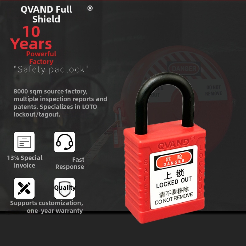 Priemyselný bezpečnostný zámok QVAND, antimagnetický, odolný voči výbuchu, LOTO, izolovaný plastový zámok, nylon, 25 mm