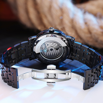 Ceas automat mecanic Black Samurai cu tourbillon, rezistent la apă 30 m, ceas bărbătesc de afaceri