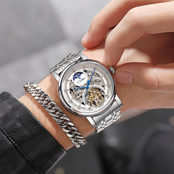 Ceas automat mecanic Black Samurai cu tourbillon, rezistent la apă 30 m, ceas bărbătesc de afaceri