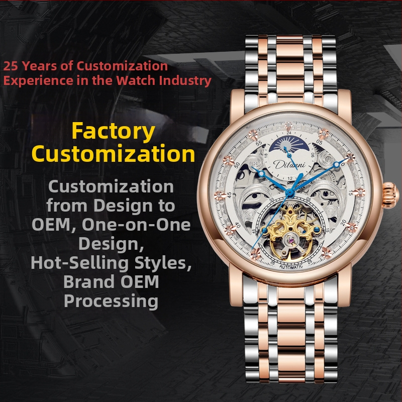 Čierne samurajské automatické mechanické hodinky s Tourbillonom, vodotesné 30 m, pánske spoločenské hodinky
