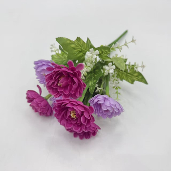 Μπουκέτο τεχνητών λουλουδιών Snow Lotus, 7 κεφαλών, πλαστικά λουλούδια για διακόσμηση σπιτιού