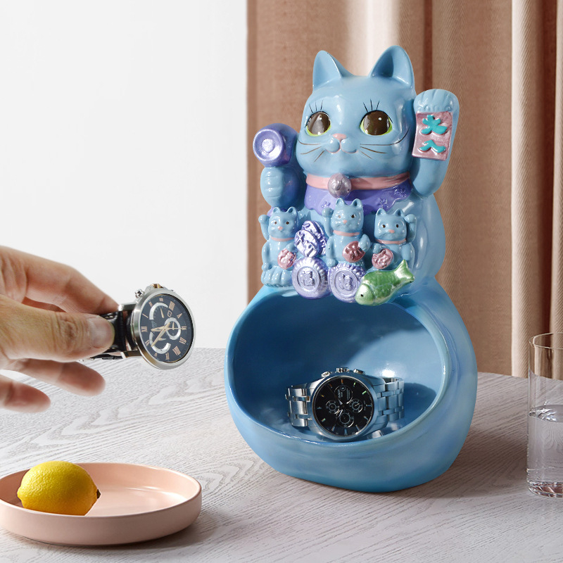 Mačka Maneki-neko za sreću – ukras za stol i držač ključeva za hodnik