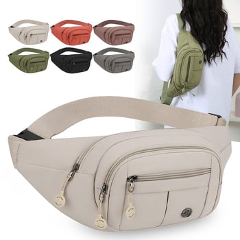 Geantă de talie din nylon pentru femei, impermeabilă, crossbody casual, purtare zilnică