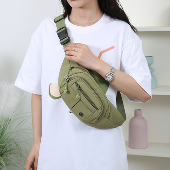Geantă de talie din nylon pentru femei, impermeabilă, crossbody casual, purtare zilnică