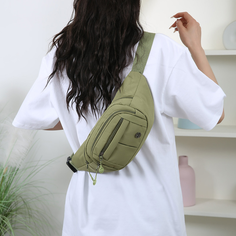Geantă de talie din nylon pentru femei, impermeabilă, crossbody casual, purtare zilnică