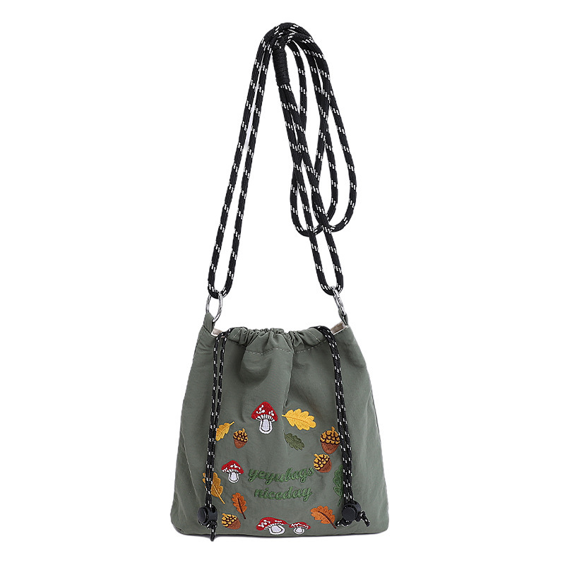 Geantă de umăr din nylon pentru telefon, drăguță și compactă, pentru călătorii, broderie cu desene animate, design părinte-copil