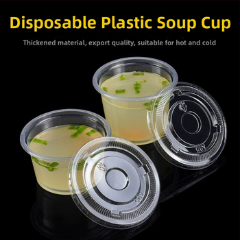 Μονόχρηστο κύπελλο σούπας για take-away με καπάκι, μπολ σούπας χωρίς διαρροές, 250 ml/300 ml