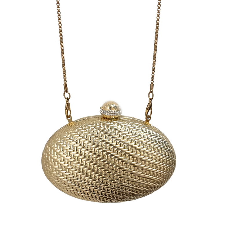 Τσάντα PU clutch με χιαστί λουρί και αντανακλαστικά στοιχεία