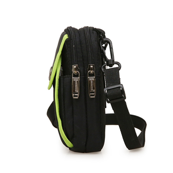 Geantă crossbody din nylon, multifuncțională pentru exterior și utilizare zilnică, unisex, stil street minimalist, formă compactă vertical pătrată, buzunar pentru telefon și fermoar interior.