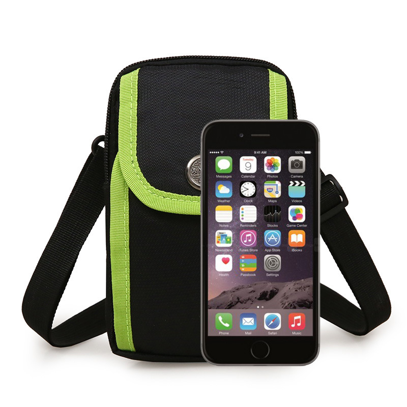 Geantă crossbody din nylon, multifuncțională pentru exterior și utilizare zilnică, unisex, stil street minimalist, formă compactă vertical pătrată, buzunar pentru telefon și fermoar interior.