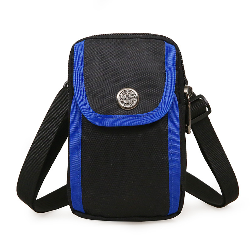 Geantă crossbody din nylon, multifuncțională pentru exterior și utilizare zilnică, unisex, stil street minimalist, formă compactă vertical pătrată, buzunar pentru telefon și fermoar interior.