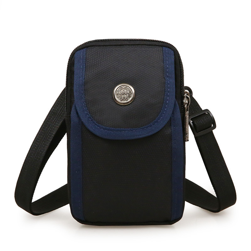 Geantă crossbody din nylon, multifuncțională pentru exterior și utilizare zilnică, unisex, stil street minimalist, formă compactă vertical pătrată, buzunar pentru telefon și fermoar interior.