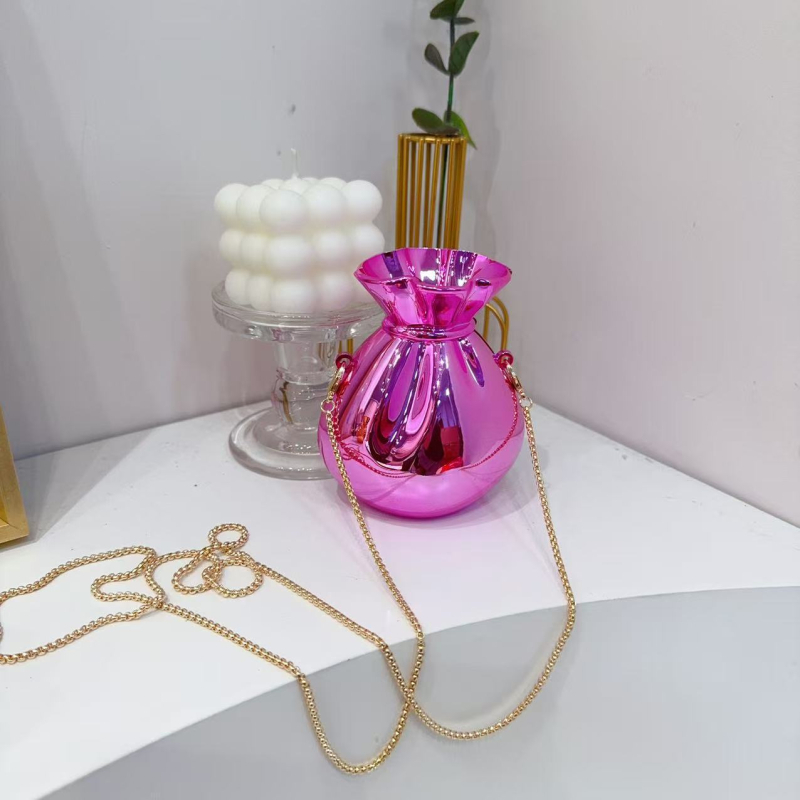 Ακρυλική τσάντα clutch για βραδινή έξοδο με γυαλιστικό χρυσό πορτοφόλι για κέρματα