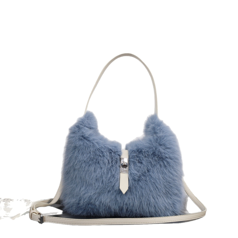 Geantă crossbody din pluș pentru telefon, toamnă-iarna 2025, culoare macarons, nasturi drăguți, formă orizontală pătrată