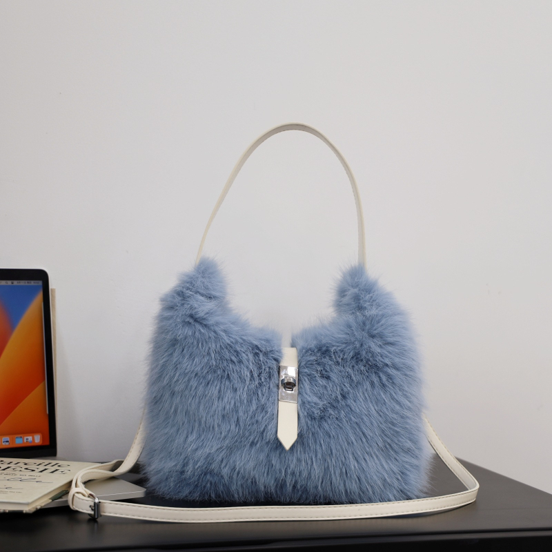 Geantă crossbody din pluș pentru telefon, toamnă-iarna 2025, culoare macarons, nasturi drăguți, formă orizontală pătrată