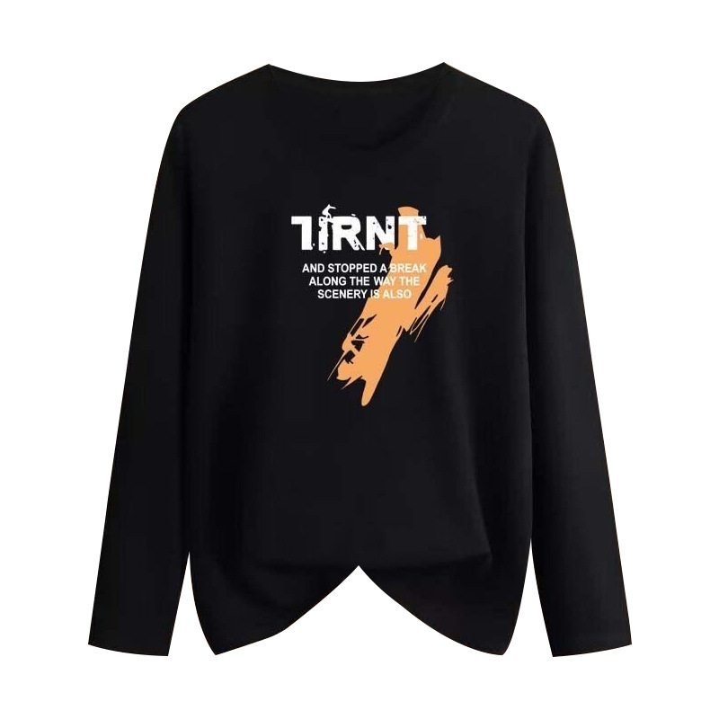 Ανδρικό μακρυμάνικο T-shirt με στρογγυλό λαιμό, φθινοπωρινή συλλογή, ρούχο βάσης