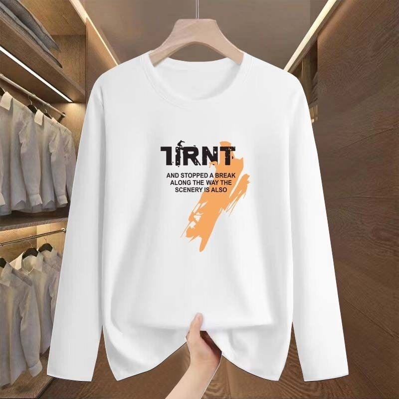 Ανδρικό μακρυμάνικο T-shirt με στρογγυλό λαιμό, φθινοπωρινή συλλογή, ρούχο βάσης