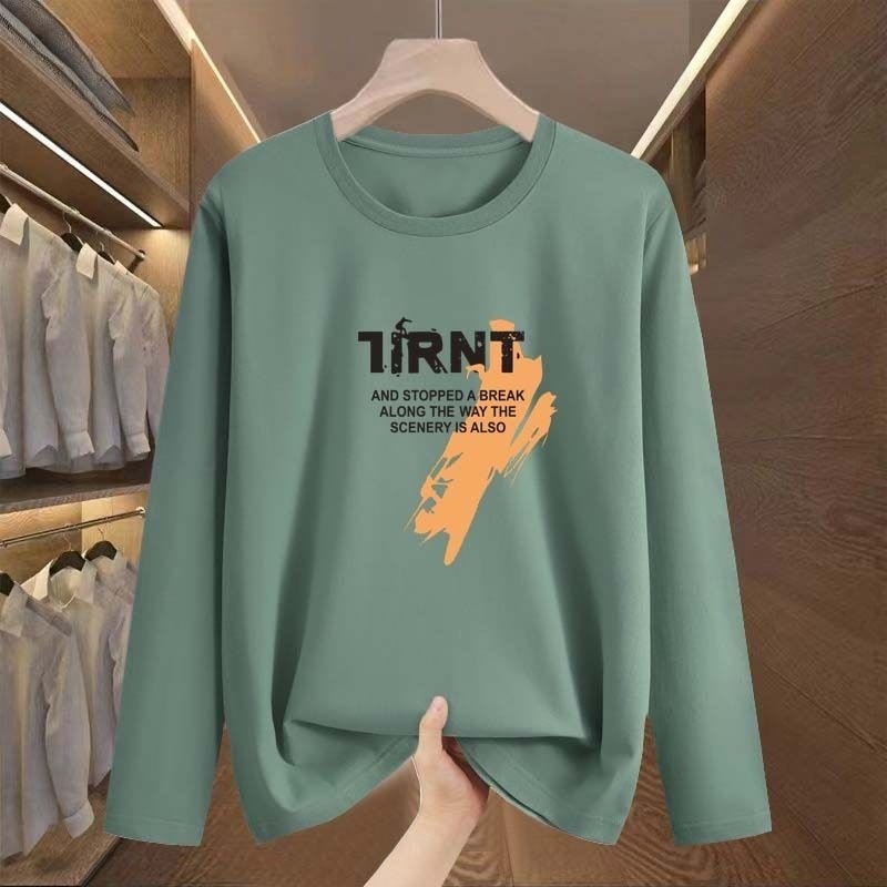 Ανδρικό μακρυμάνικο T-shirt με στρογγυλό λαιμό, φθινοπωρινή συλλογή, ρούχο βάσης