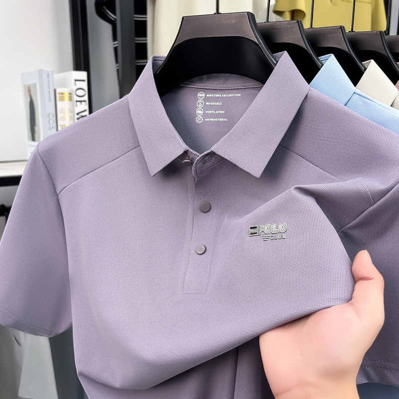 Muški polo s kratkim rukavima, s reverom i kopčama, casual ljetnog stila, logo ispis