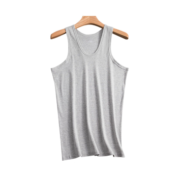 Maieu bărbătesc din bumbac cu țesătură rib, croială slim-fit, sport, culoare solidă, mărimea 4XL
