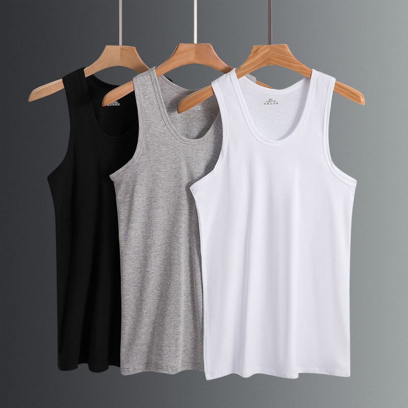 Maieu bărbătesc din bumbac cu țesătură rib, croială slim-fit, sport, culoare solidă, mărimea 4XL