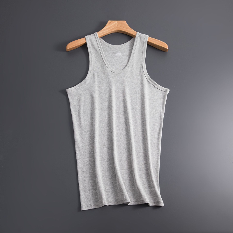 Maieu bărbătesc din bumbac cu țesătură rib, croială slim-fit, sport, culoare solidă, mărimea 4XL