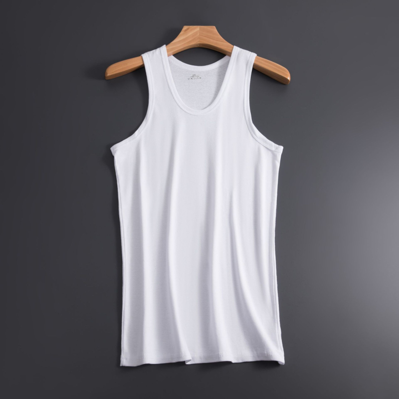Maieu bărbătesc din bumbac cu țesătură rib, croială slim-fit, sport, culoare solidă, mărimea 4XL