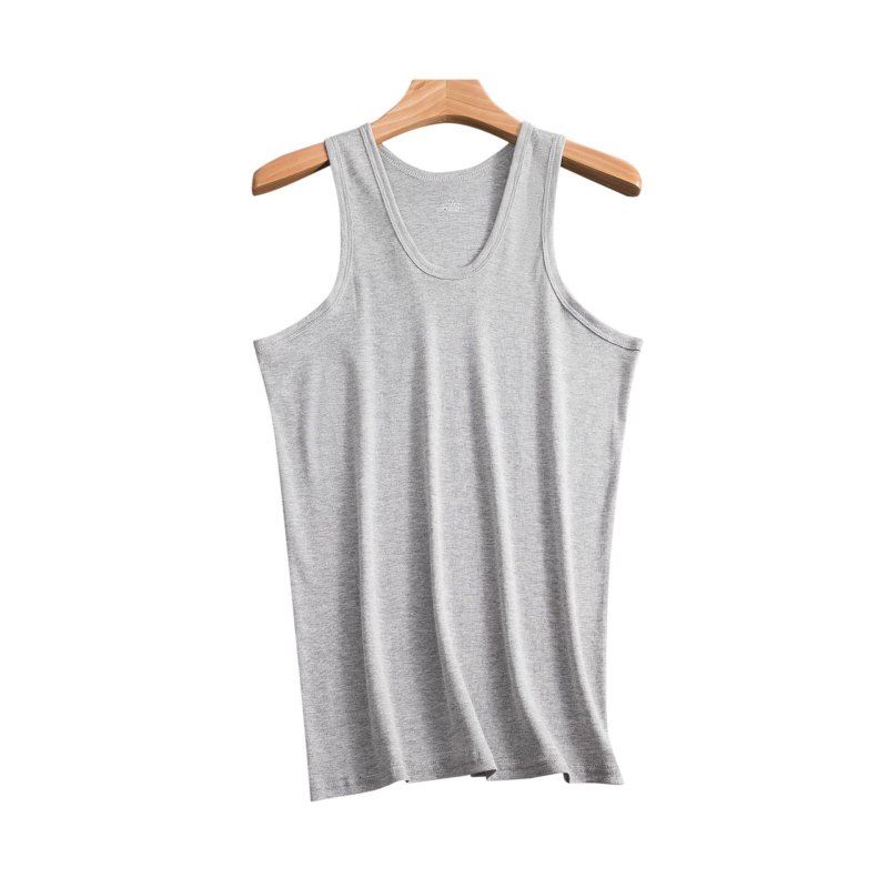 Maieu bărbătesc din bumbac cu țesătură rib, croială slim-fit, sport, culoare solidă, mărimea 4XL