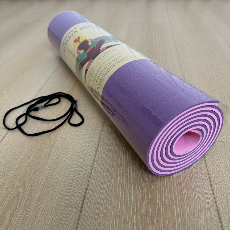 Protuklizna joga prostirka, 183×61 cm, debljina 8 mm, za početnike, kućne vježbe i ples