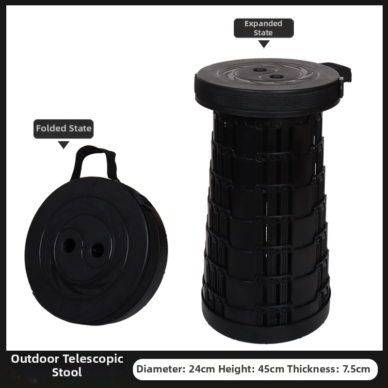 3-Buckle Folding Telescopic Stool for Outdoor Travel Queuing, Adjustable Rainbow Fishing Stool, Rainbow Folding
